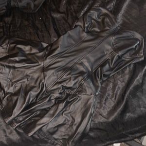 Faux leather mini dress